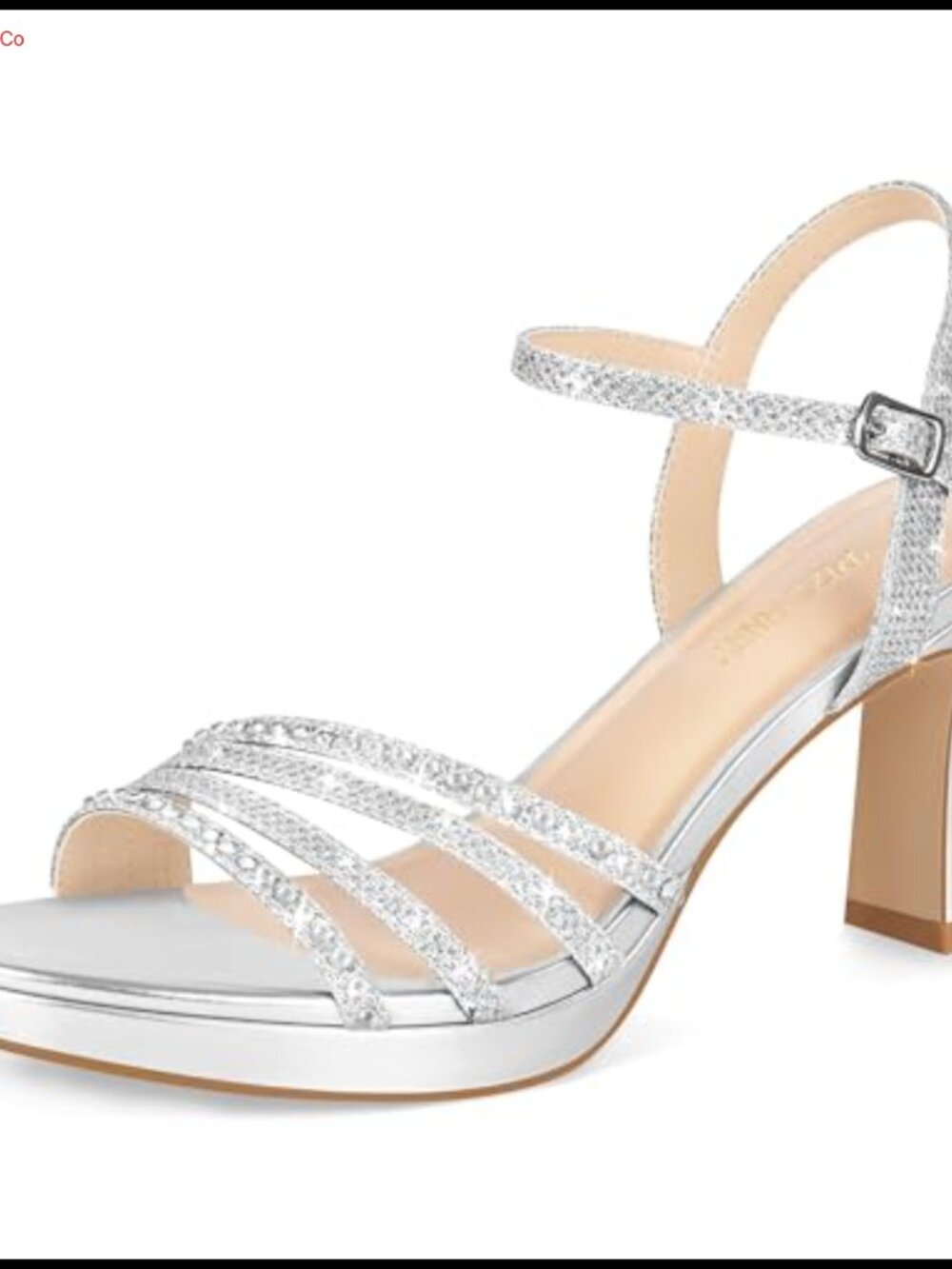 Platform Heels Chunky Sparkly Rhinestone Open Toe Ankle Strap Dress Pump Sandals